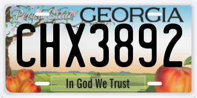GA license plate CHX3892
