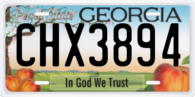 GA license plate CHX3894