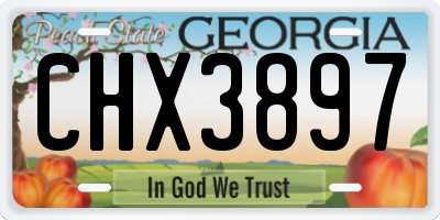 GA license plate CHX3897