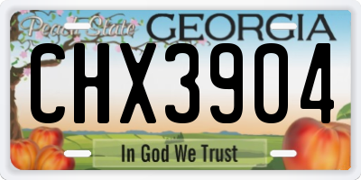 GA license plate CHX3904