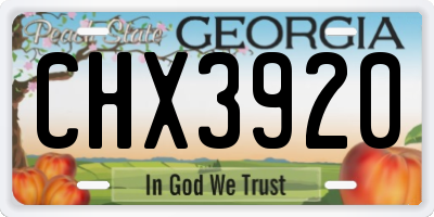 GA license plate CHX3920