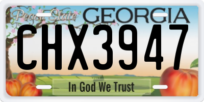GA license plate CHX3947