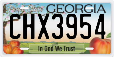 GA license plate CHX3954