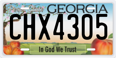 GA license plate CHX4305