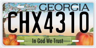 GA license plate CHX4310