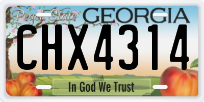 GA license plate CHX4314