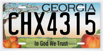 GA license plate CHX4315