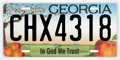 GA license plate CHX4318