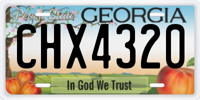 GA license plate CHX4320