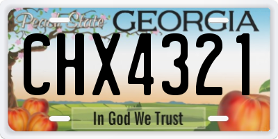 GA license plate CHX4321