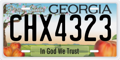 GA license plate CHX4323