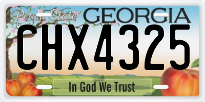 GA license plate CHX4325