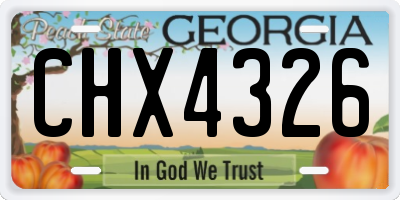 GA license plate CHX4326