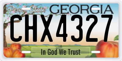 GA license plate CHX4327