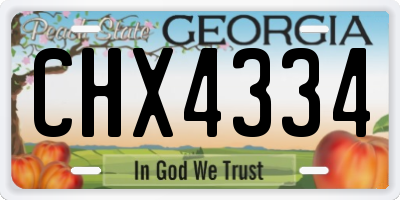 GA license plate CHX4334