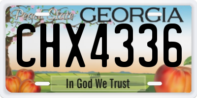 GA license plate CHX4336