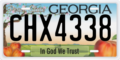 GA license plate CHX4338