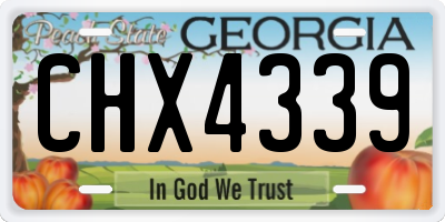 GA license plate CHX4339