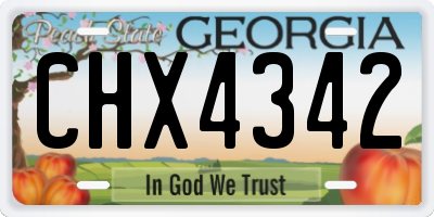 GA license plate CHX4342