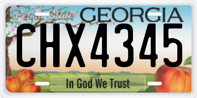 GA license plate CHX4345