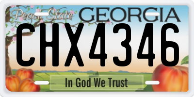 GA license plate CHX4346