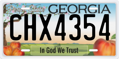GA license plate CHX4354
