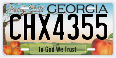 GA license plate CHX4355