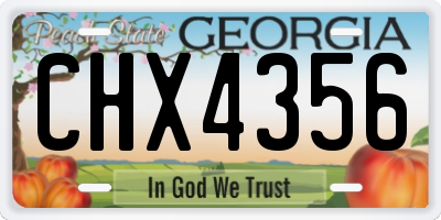 GA license plate CHX4356