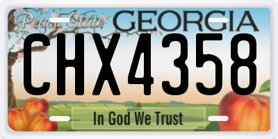 GA license plate CHX4358