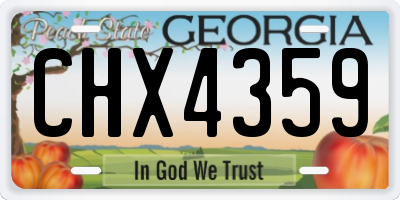 GA license plate CHX4359