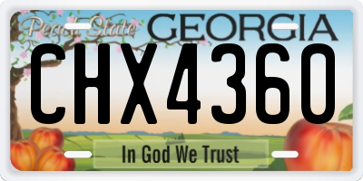GA license plate CHX4360