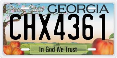 GA license plate CHX4361
