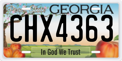 GA license plate CHX4363