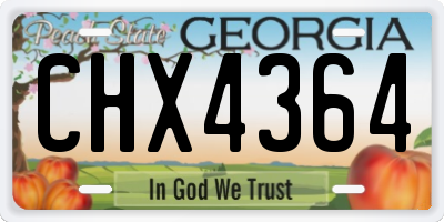 GA license plate CHX4364