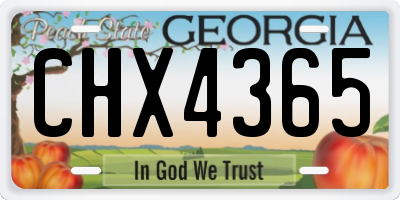 GA license plate CHX4365