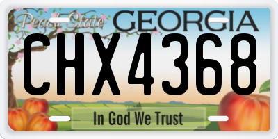 GA license plate CHX4368
