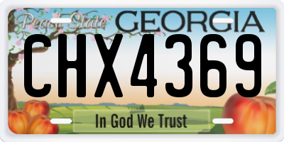 GA license plate CHX4369