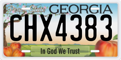 GA license plate CHX4383
