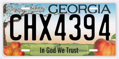 GA license plate CHX4394