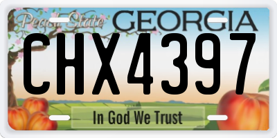 GA license plate CHX4397
