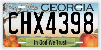 GA license plate CHX4398