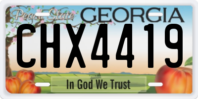 GA license plate CHX4419