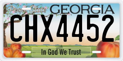 GA license plate CHX4452