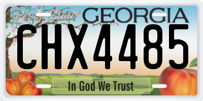 GA license plate CHX4485