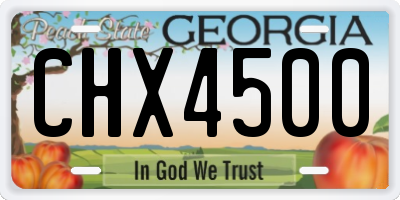 GA license plate CHX4500