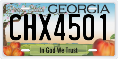GA license plate CHX4501