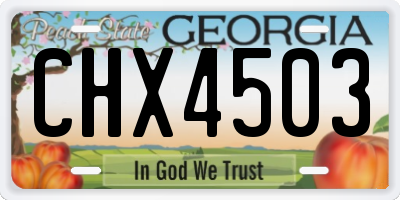 GA license plate CHX4503