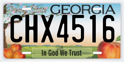 GA license plate CHX4516