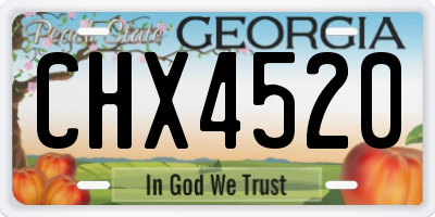 GA license plate CHX4520