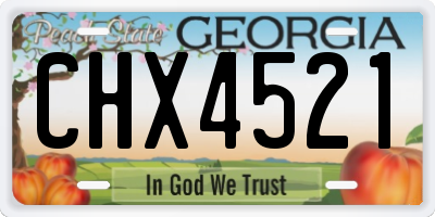 GA license plate CHX4521